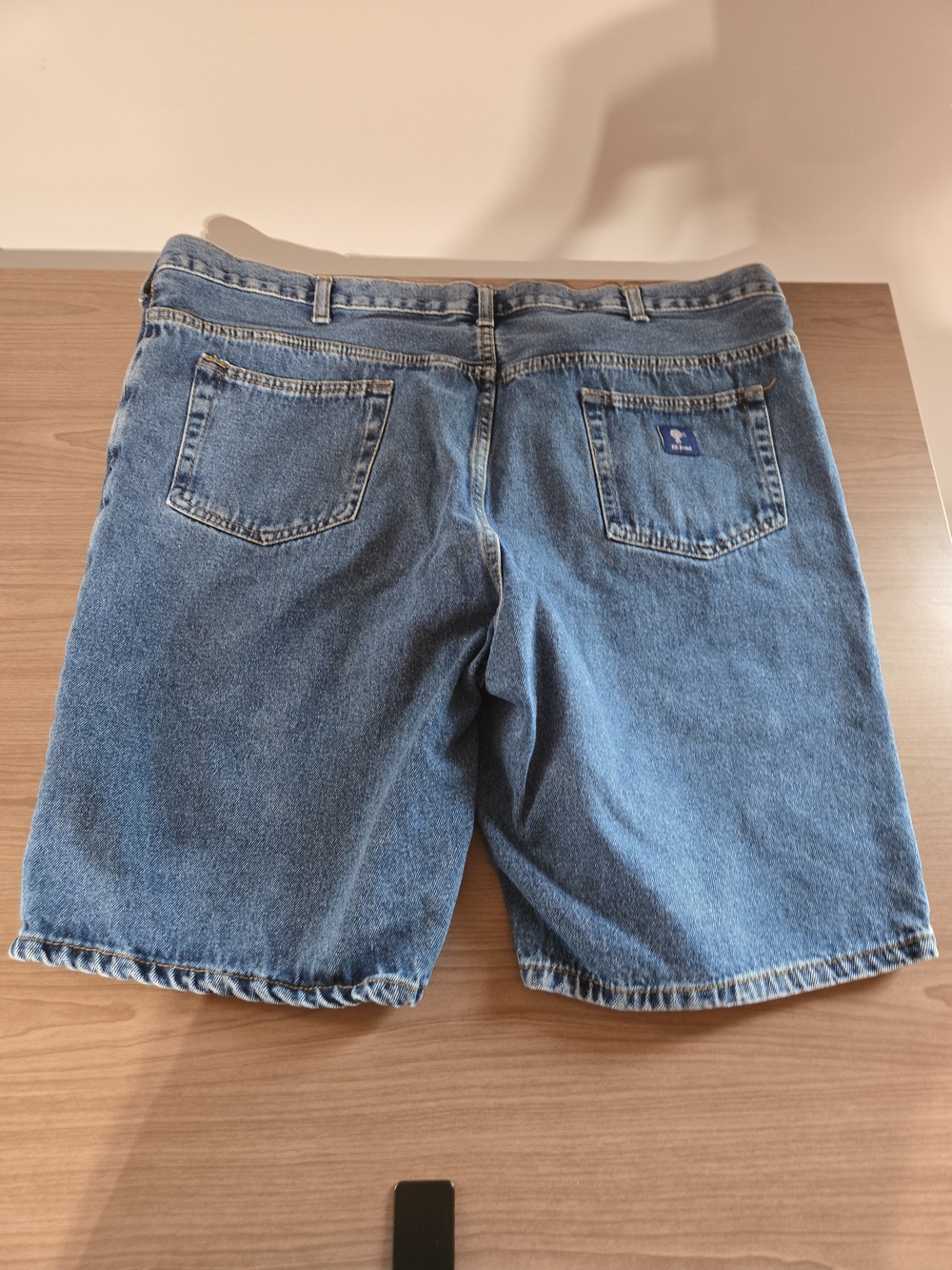 Men's Blue Denim Jean Shorts with Back Pockets
